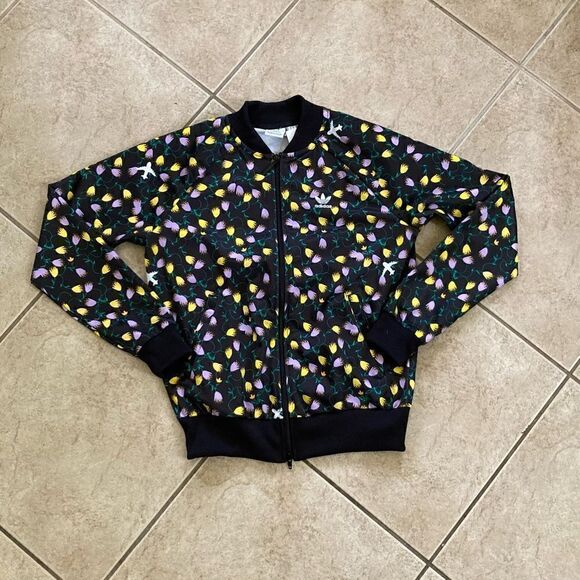 Adidas All Over Flower/Jet Track Jacket Womens Size: Small - Picture 1 of 4